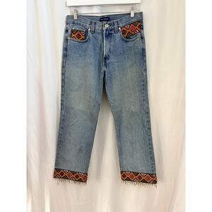 Blue Asphalt Embroidered Beaded Jeans – Size 9